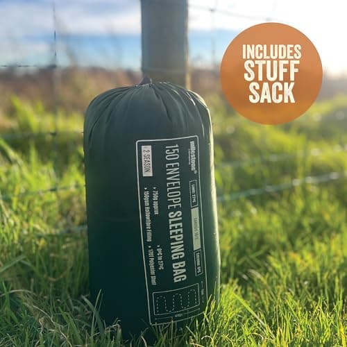 Milestone Camping Rectangular Sleeping Bag/Insulated 2 Season for Camping, Hiking, Festivals, Outdoors/Includes Carry Sack / 170cm x 75cm — view 6