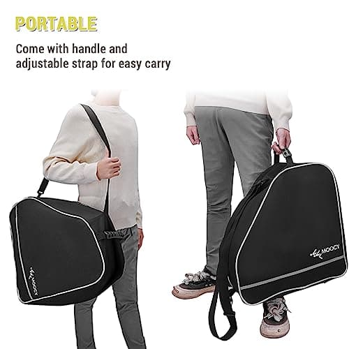 Lixada Multipurpose Ski Boot Bag, Black, 45 x 44 x 24 cm / 17.7 x 17.3 x 9.4 inches, Waterproof, Adjustable Strap, Non-slip Bottom, Ski/Snowboard Equipment Bag for Boots, Helmet, Goggles, Gloves — view 3