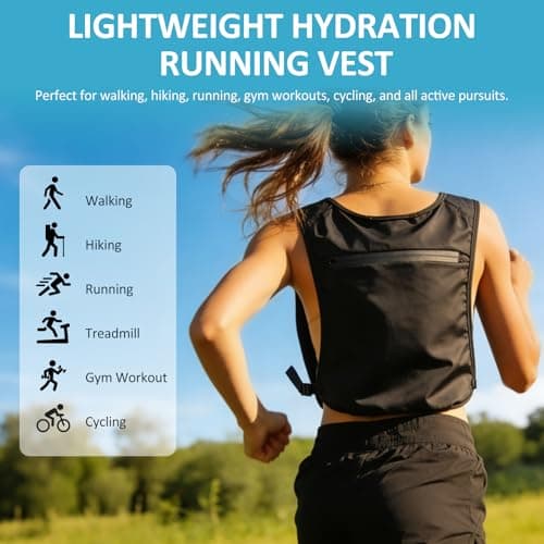 Hydration Running Vest with 500ml Soft Flask, Reflective Lightweight Running Vest for Men Women, Adjustable Breathable Night Running Backpack for Trail, Jogging, Hiking — view 6