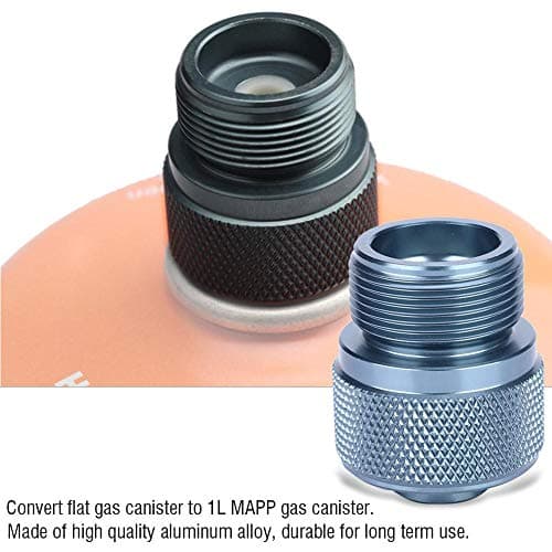 Alomejor camping gas adapter, converts flat to standard tank stove valve adapter 1L capacity for campers hikers backpackers outdoor cooking festivals picnics — view 5