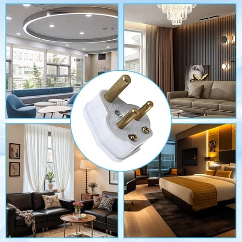 10Pcs 5 Amp Round Pin Plugs Mains Plug, 3 Pin Plugs for Stage Lighting Lamp — view 5
