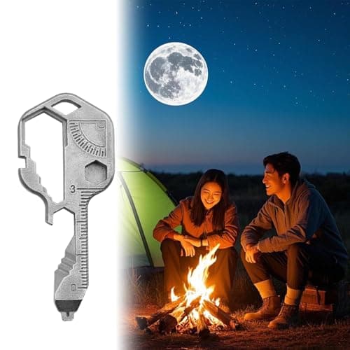 24 in 1 Multi Tool,Portable Stainless Steel Key Shaped Pocket Tool,Key Fob with Bottle Opener,Spanner Key Outdoor Survival Key Universal Tool,Mini Multi Tool Key — view 4