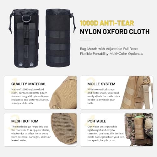 ACEXIER Tactical Molle Water Bottle Bag Pouch Travel Holder Sport Bag Outdoor Hydration For Camping Hiking Fishing Bags — view 5