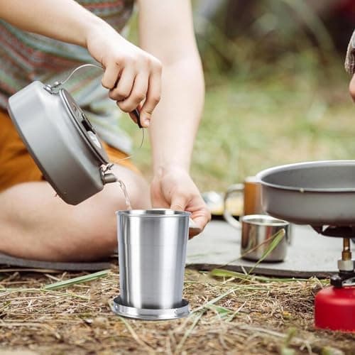 Foldable Metal Cup Stainless Steel Retractable Portable — view 6