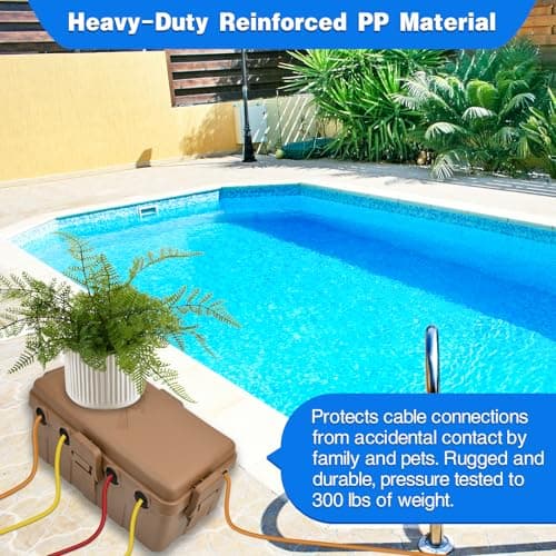 Hrensaw Medium Outdoor Electrical Box(10.6x5.5x4.5inch),IP54 Waterproof Extension Cord Cover w/6 Cable Entry,Weatherproof Connection Box Protect Power Strip,Timer,Plug,Holiday Lights,Brown — view 4