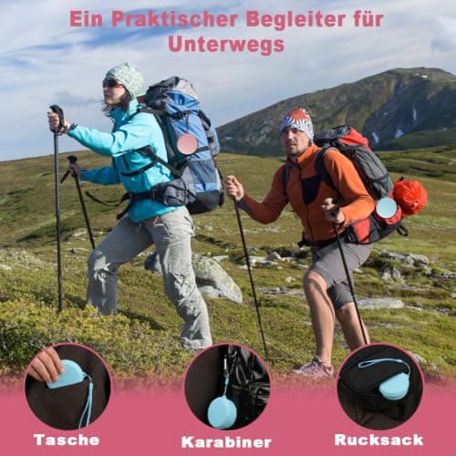 Pack of 3 Foldable Silicone Travel Cups with Lid, 260 ml Camping Cup, Foldable, BPA-Free, 304 Stainless Steel Rim, Portable and Reusable Cups for Travel, Camping, Hiking, Outdoor Sports — view 4