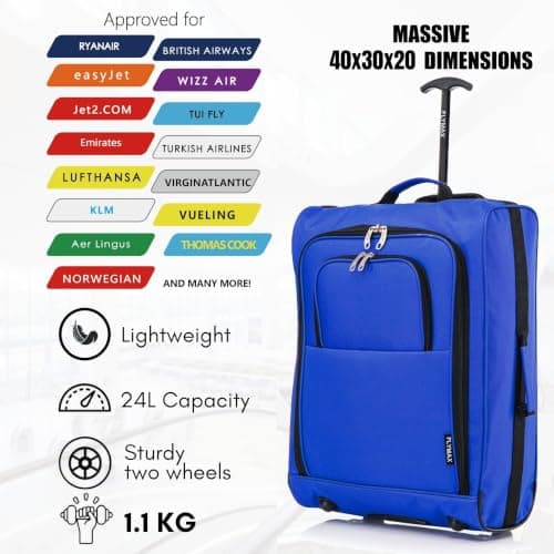 Ryanair 40x30x20 Carry on Suitcase Approved Underseat Cabin Bag Case Lightweight Hand Luggage 1.2g 24L — view 6