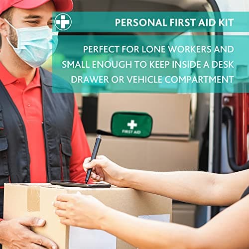 RELIANCE MEDICAL HSE 1 Person First Aid Kit in Small Green Pouch for Home Car Holiday and Workplace - Essentials for Everyday Situations — view 4