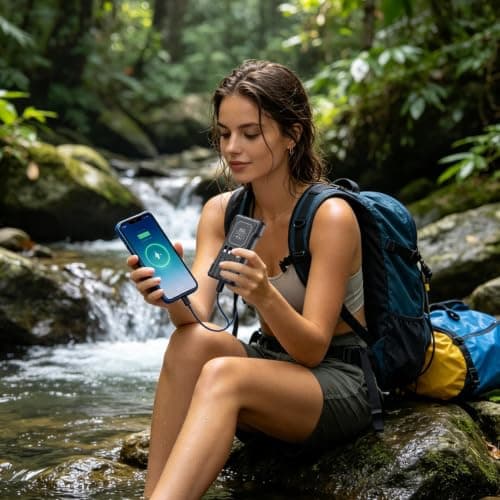Solar Power Bank 10000mAh - Fast Charge | Waterproof, Flashlight — view 3