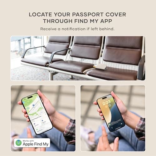 Satechi Passport Holder with Find My Tracking, 4-Slot Card Wallet, Sand — view 3