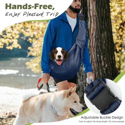Pawaboo Small Dog Sling Carrier,for 3-10 lbs Pets, Navy Blue — view 3