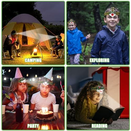 QCTOYS Dinosaur Headlamp - 3 Light Modes LED Head Torch for Kids Age 3-10 — view 6