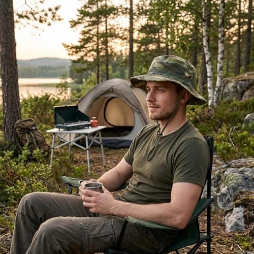 IAndhy 2PCS Safari Hat with Vent Holes, Breathable Boonie Hat, Foldable Bush Hat, UPF Sun Protection, Outdoor Fishing Hat for Hiking Travel Green — view 6