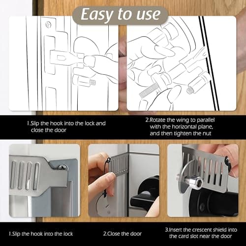 MEGAVOW 2 Pack Security Portable Door Lock Without Drilling — view 5