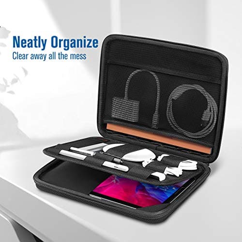 FINPAC Hard Portfolio Sleeve Case for 11-inch iPad Air (M2) 2024, Pro (M4), Pro 11, 10.9" Air 5/4, iPad 10th Gen, 10.2" 9th/8th/7th, Tablet Carrying Bag with Accessory Pocket, Black — view 3