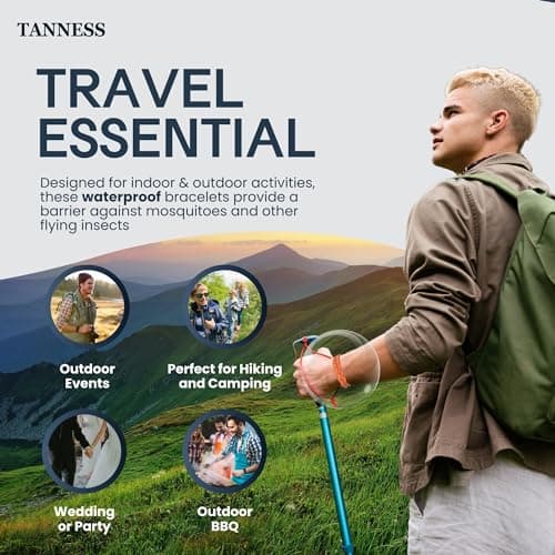 Tanness 12 Pack Mosquito Repellent Bracelet - Long-Lasting Insect & Mosquito Bands, DEET-Free Insect Repellent Bracelet for Kids & Adults, Travel & Holiday Essentials for Outdoor Protection — view 4