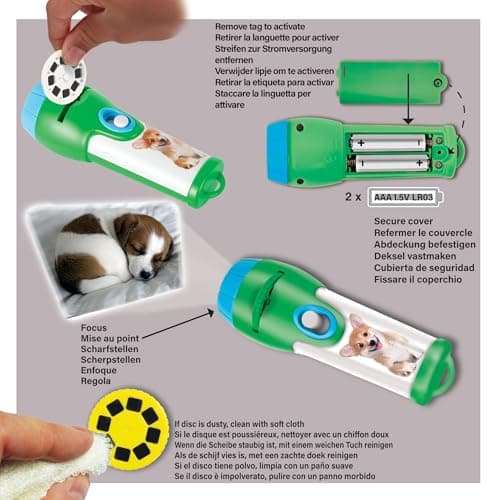 Brainstorm Toys Puppies Stem Torch and Projector – 24 Dog Images, Projects Clear Pictures up to 1 Metre Wide, Interactive Educational Kids Flashlight Toy — view 4