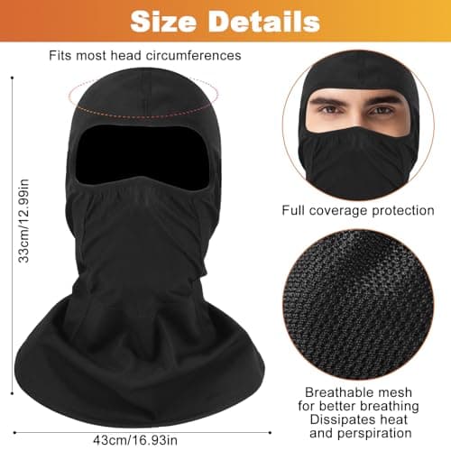 Winter Balaclava for Men & Women, Windproof Ski Mask with Eyeglasses Holes — view 2