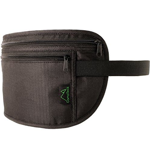 CampTeck U6680 RFID Faraday Signal Blocking Hidden Money Belt Travel Pouch Wallet for Cash, Passport, Debit & Credit Cards, Smartphone etc – Black — view 3