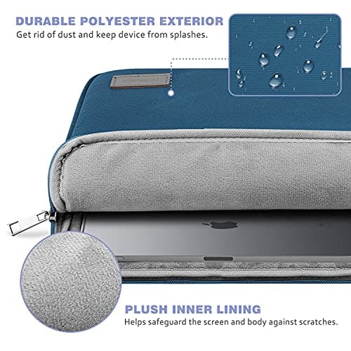 MoKo 9-11 Inch Tablet Sleeve Bag Carrying Case Fits New 11 inch iPad Air M3, iPad A16 2025, iPad Pro 11 M4/Air M2, iPad Air 5/4/3th, iPad 10/9/8/7th, Peacock Blue — view 3