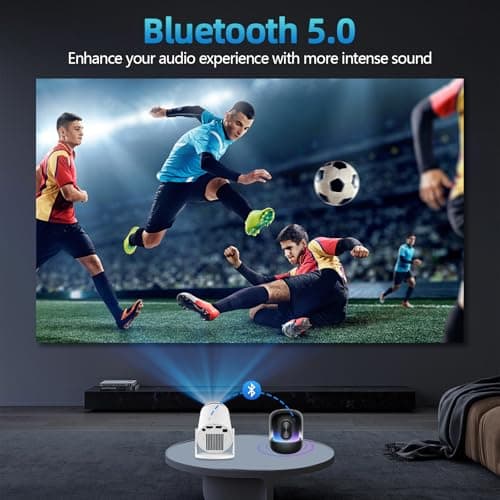 Mini Projector 1080P WiFi 6 BT 5.4 Support Smart Projector Compatible with Laptop PC TV Smartphone Auto Keystone 180° Rotatable — view 4