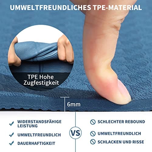 Good Nite Yoga Mat Foldable Portable Non Slip Exercise Mat TPE 183x61x0.6cm — view 6