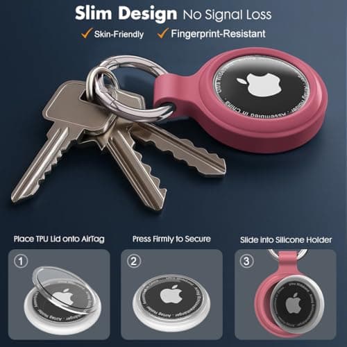 AirTag Holder Keyring, 4-Pack IP67 Waterproof Case for Apple AirTag 1 & 2 — view 3