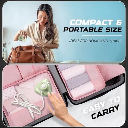 Econour Travel Mini Steam Iron for Clothes, Crafting, Quilting & Sewing - Portable Handheld Steamer With Safety Gloves and Storage Pouch — view 4