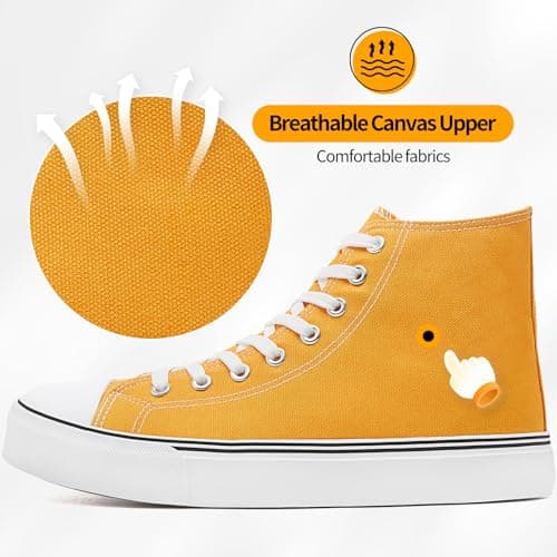ZGR Men's High Top Sneakers Yellow Size: 9 UK — view 4