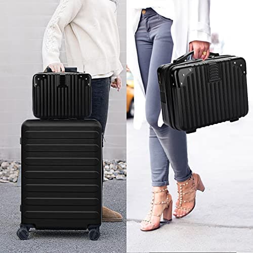 TOLIDA Makeup Travel Case with Elastic Band and Soft Handle, Black — view 6