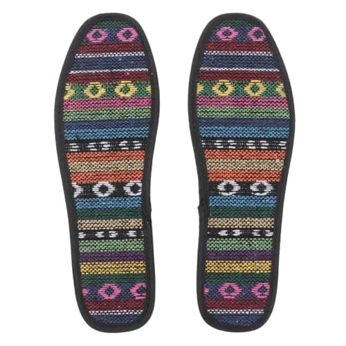 EXCEART 3 Pairs Bamboo Charcoal Handwoven Linen Shoe Insoles for Odor Control, Sweat Absorbing, Comfort in Running, Hiking, Biking - Size 38
