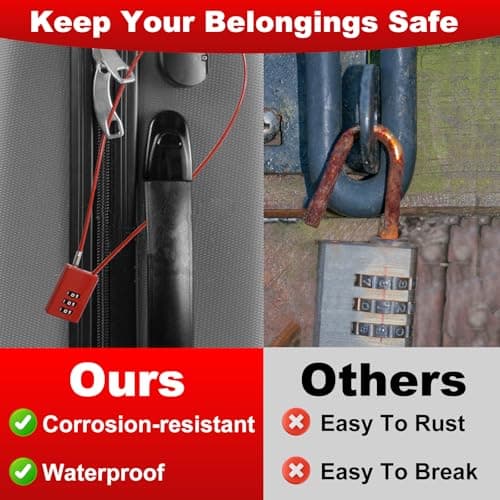 2Pcs 3-Digit Small Combination Padlocks with 50cm Cable 4mm Diameter — view 6