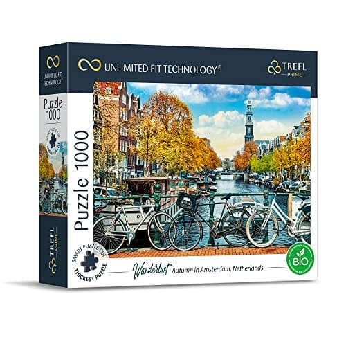 Trefl 10702 1000 Elements, Thickest Cardboard, Organic, Eco, Holland, Autumn, Travel, Entertainment for Adults and Children from 12 Years, Puzzle Wanderlust: Autumn in Amsterdam, Netherlands