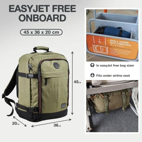 CabinMax Easyjet Cabin Bag 45x36x20 Underseat Cabin Bags & Travel Backpack — view 3