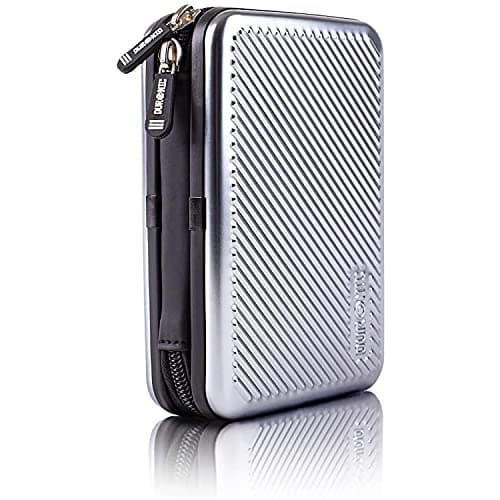 Duronic Hard Drive Case HDC3 /SR, Silver EVA Travel Case for Charger Adapter Power Bank SSD Storage Pouch for Seagate, WD, UnionSine, Toshiba, Sandisk, Samsung Drives 500GB to 5TB