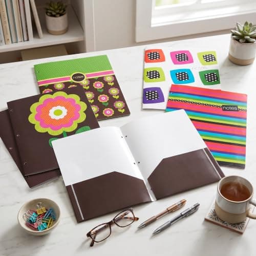Pretty Folders with Pockets - 6 Pk Kawaii Folders Cute Plastic Poly Girls — view 6