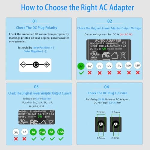 Baby Swing Charger, 5V 3A Power Supply, AC 100-240V, with 5.5*2.5mm DC Tip, — view 2