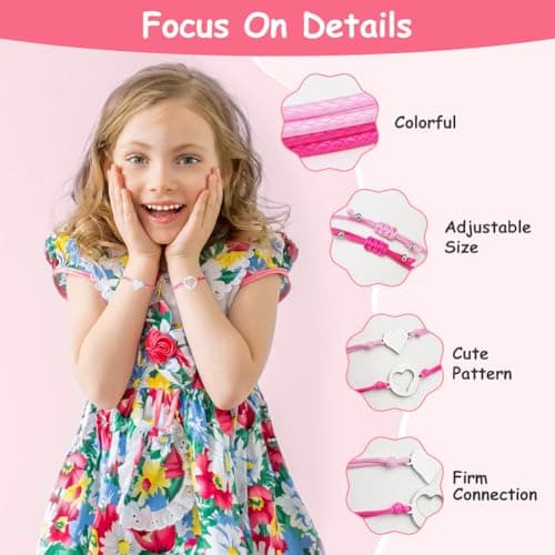 AUAUY 2PCS Back to School Bracelet, Heart Friendship Bracelets for Girls — view 4