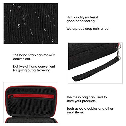 Aumotop Electric Shaver Storage Bag Portable Organizer for QP2520/90/70, Black Green Nylon TPU Case for Men's Shaving Tools, Ideal Traveling or Going Out (Black Red) — view 4