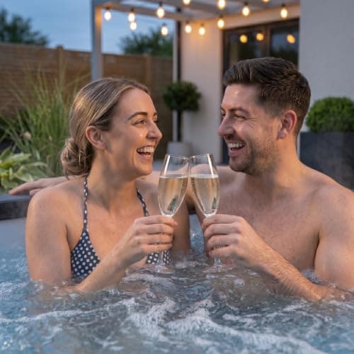 Wave Garda 4 Person Eco Foam Hot Tub | Portable Outdoor Spa with Integrated Heater, 40°C Rapid Heating & WiFi App Control | 70 BubbleJet Massage, FrostFree | Charcoal Black | Standard — view 3