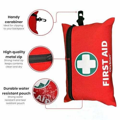 it's Smart Premium First Aid Kit 110 Pieces - for Travel Essentials, Hiking, Home, Camping and Car - Includes Emergency Blanket, Plasters, Bandages, Eyewash and Other First Aid Essentials - Red — view 6