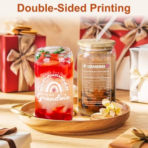 VivaJoy Grandma Gifts - Grandma Birthday Gifts, Creative Travel Mug, Coke Cup, GlassCup Mug with Straw and Lid, Perfect Grandmother Birthdays Mother Day Gift from Granddaughter Grandson — view 3