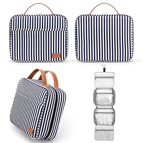 Hanging Travel Toiletry Bag, Large Capacity Wash Bag Waterproof Cosmetic Bag Makeup Organizer with 4 Compartments & 1 Sturdy Hook for Women/Men — view 5