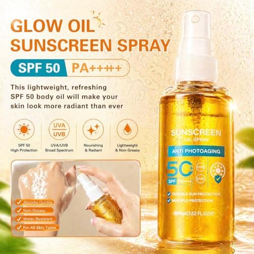 Sunscreen Oil Body Sunscreen Spray Spf 50 Hydration Glow Mist Lightweight Spf Body Oil,Refreshing Spray,No White Residue,Suitable for Face & Body All Skin Types,100ml — view 6