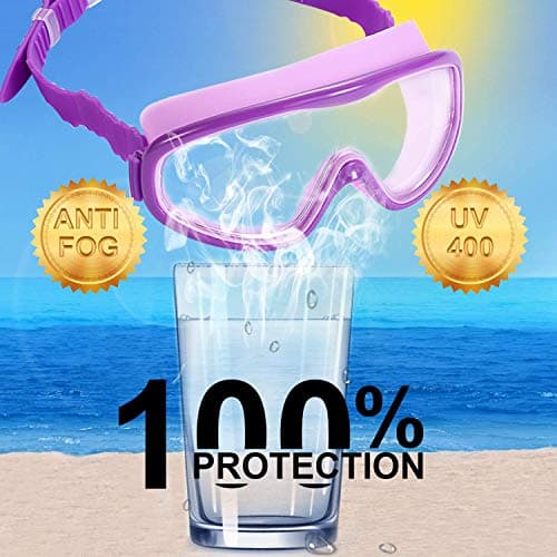 Yizerel 2 Pack Kids Swim Goggles, Swimming Glasses for Children and Early Teens from 3 to 15 Years Old, Wide Vision, Anti-Fog, Waterproof, UV Protection — view 5