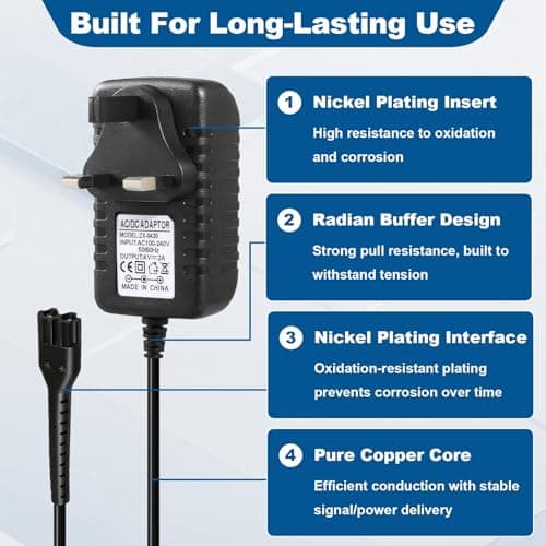 4V 2A Clippers Charger for WAHL 5 Star Magic Clip 8148 8164 8504 8591 1919 — view 3