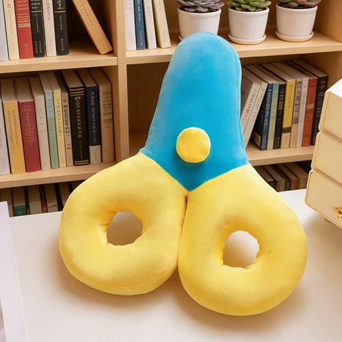 Kalttoy Scissors Themed Plush Stuffed Toy Pillow for Travel, Yellow 25CM — view 6
