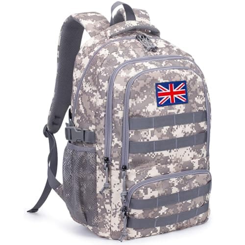 30L Tactical Camo Backpack for Boys 900D Military Schoolbag with 4 Pockets