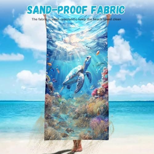 Microfibre Beach Towels for Adults, 180 × 90 cm Extra Large Quick Dry Towel — view 4