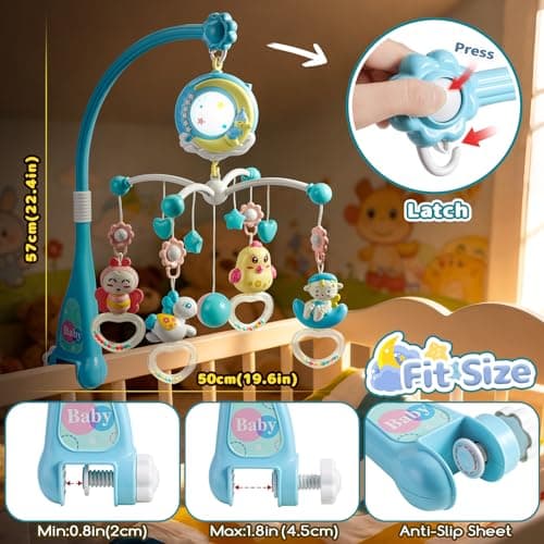 Mini Tudou Baby Cot Mobile with 150 Music & Lights & Timing Function — view 2